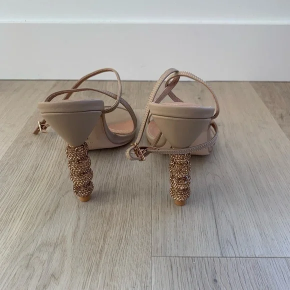 Beige Strappy Heels - Picture 8 of 8